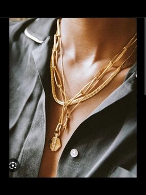 Gold Pave Hex Clip-On Pendant